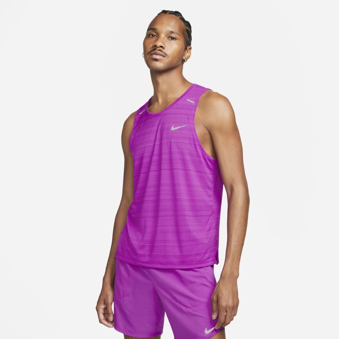 Nike Men's Dri-fit Miler Running Tank Top In Purple