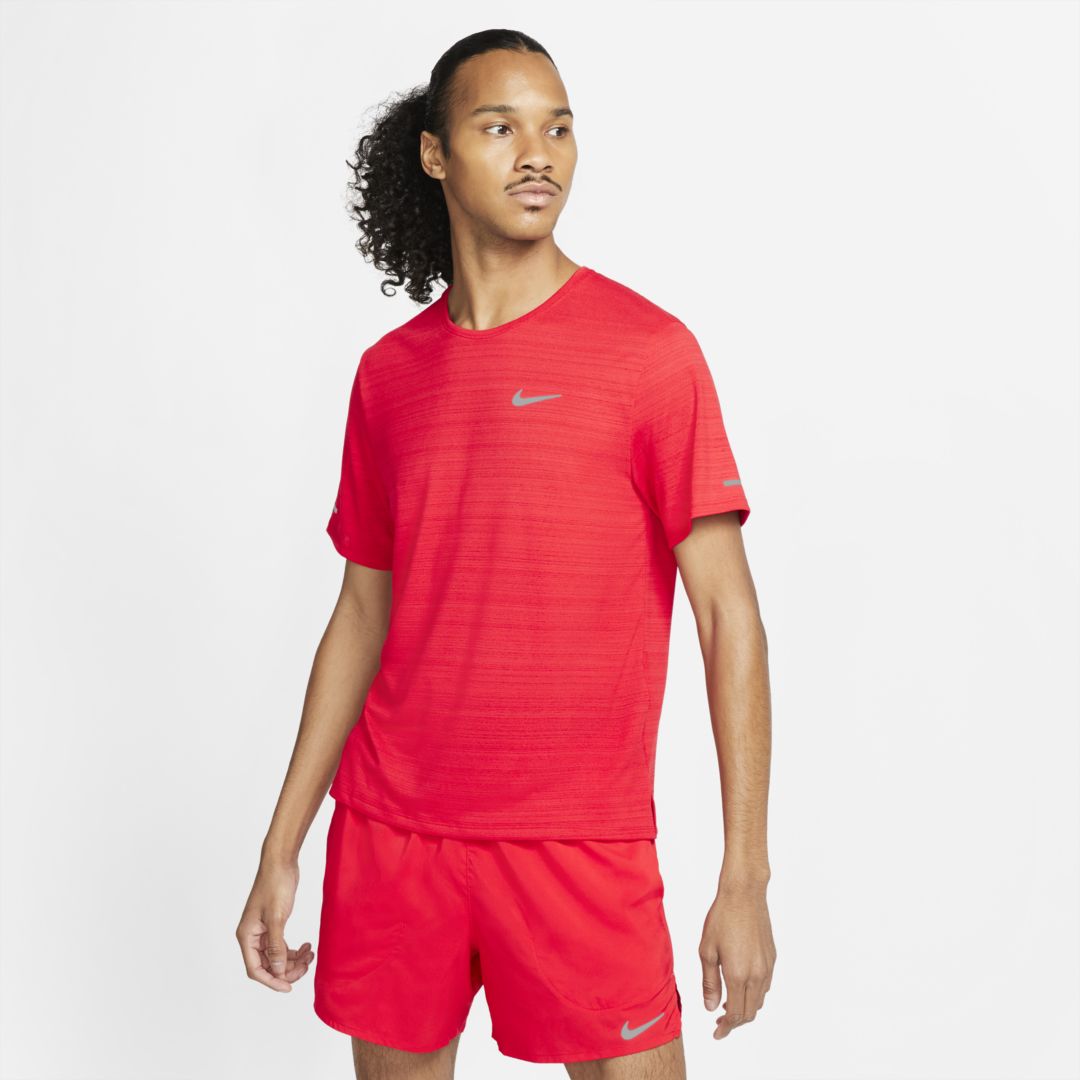 Nike Men's Dri-fit Miler Running Top In Red