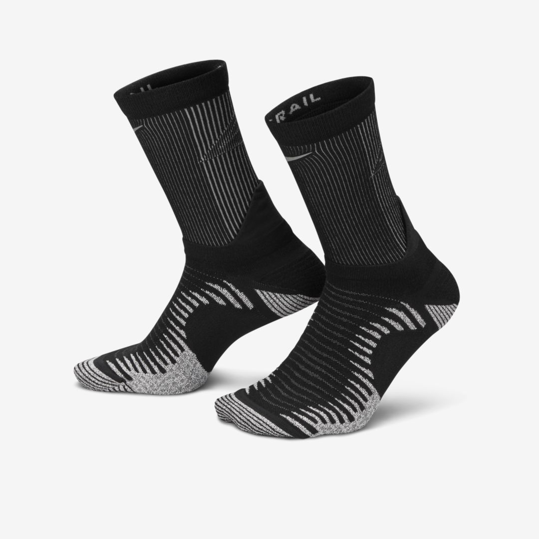 Nike Mens  Trail Running Crew Socks In Black