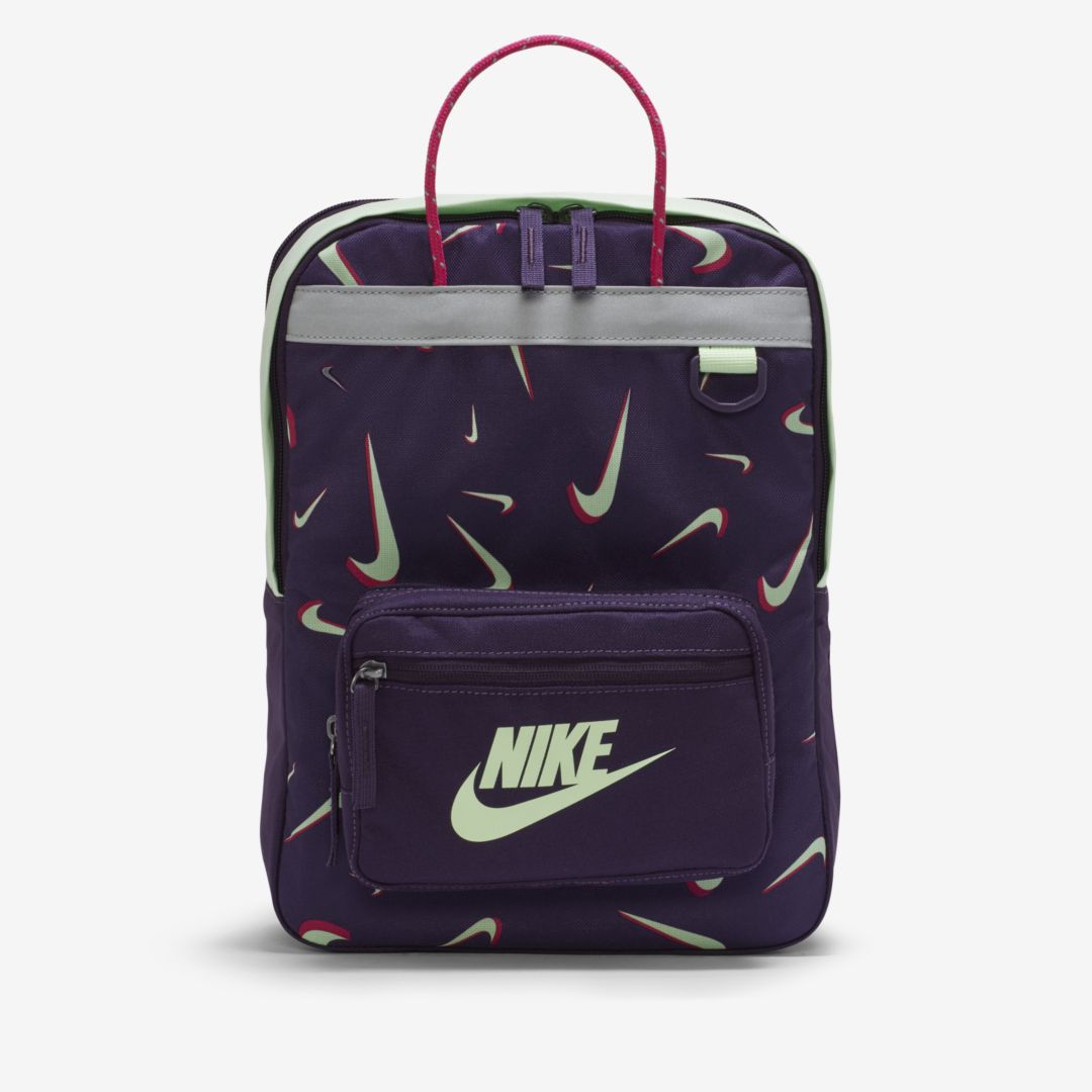 Nike Tanjun Kids' Printed Backpack In Grand Purple,vapor Green,vapor Green