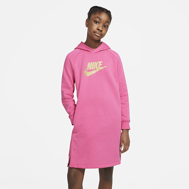 фото Платье-худи для девочек школьного возраста nike sportswear - розовый
