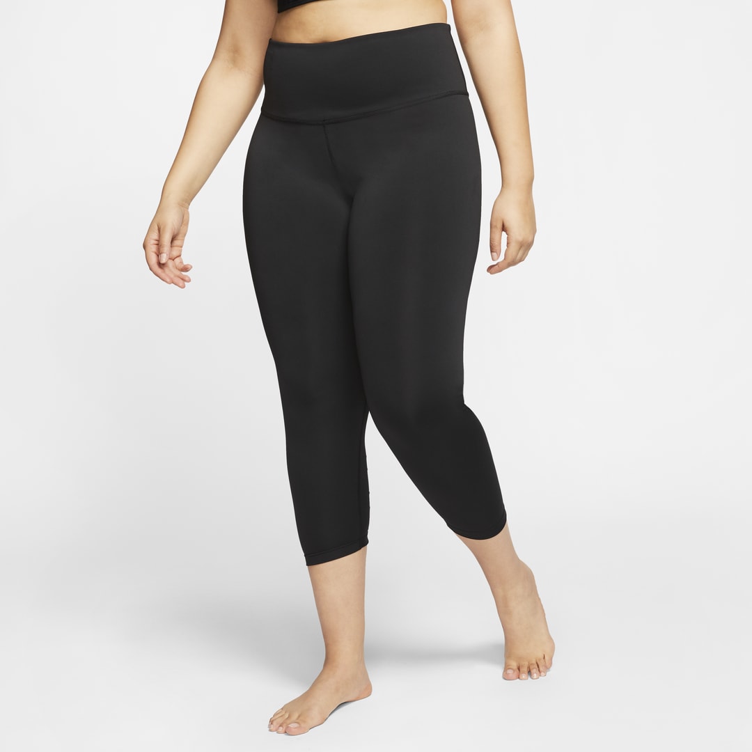 NIKE YOGA WOMEN'S 7/8 RUCHED TIGHTS (PLUS SIZE) (BLACK) - CLEARANCE SALE