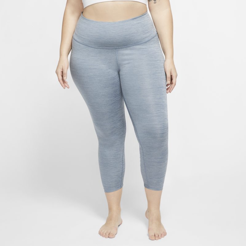 Damskie legginsy marszczone 7/8 Nike Yoga (duże rozmiary) - Niebieski