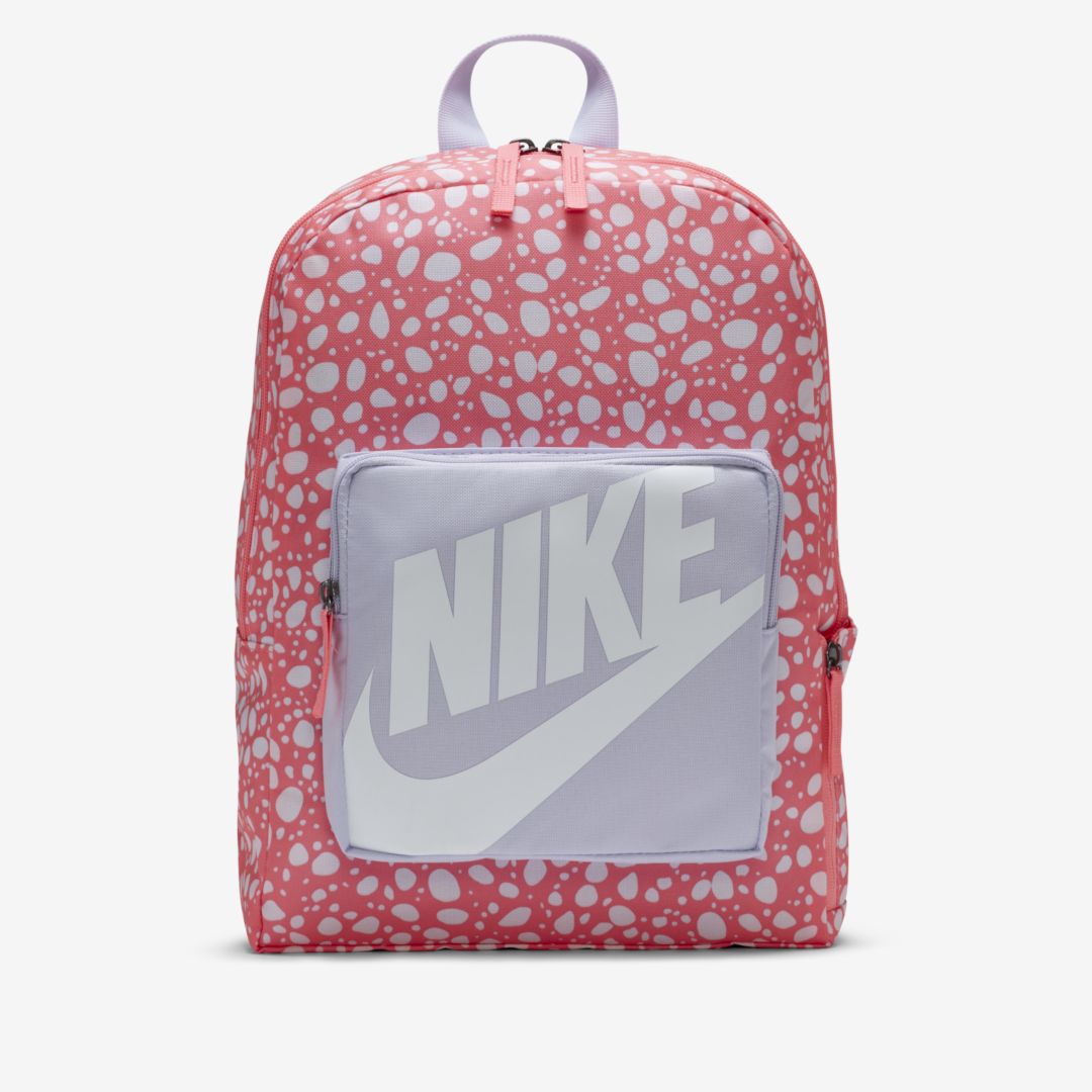 Nike Classic Kids' Printed Backpack In Purple Chalk,sunset Pulse,white