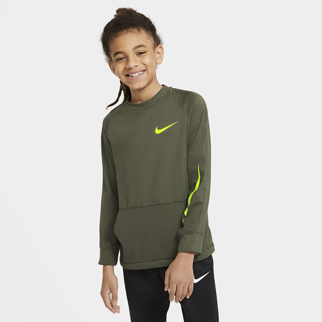 Флисовая футболка для тренинга для мальчиков школьного возраста Nike - Зеленый