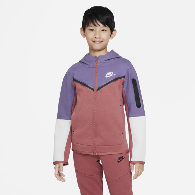 Nike Sportswear Tech Fleece Older Kids' (Boys') Full-Zip Hoodie - Purple