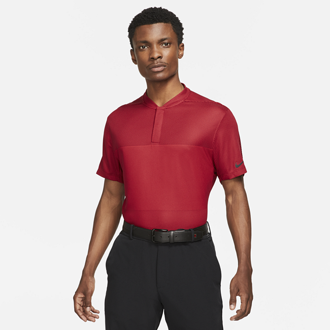 фото Мужская рубашка-поло для гольфа nike dri-fit adv tiger woods - красный