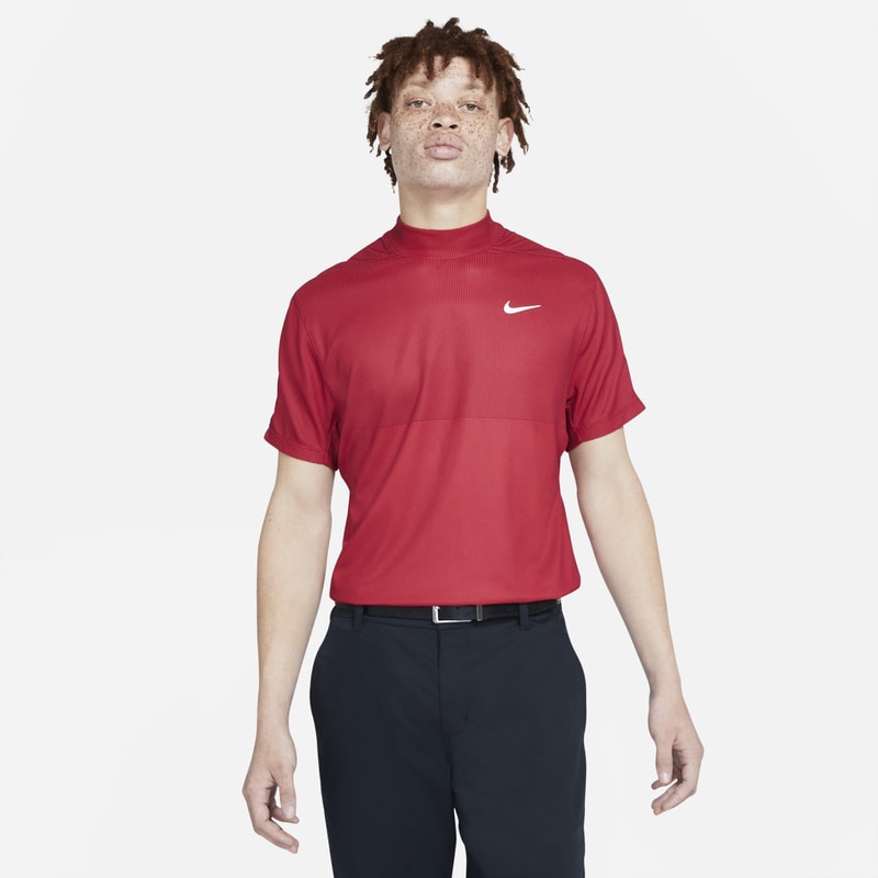 Męski półgolf z krótkim rękawem do golfa Nike Dri-FIT Tiger Woods - Czerwony