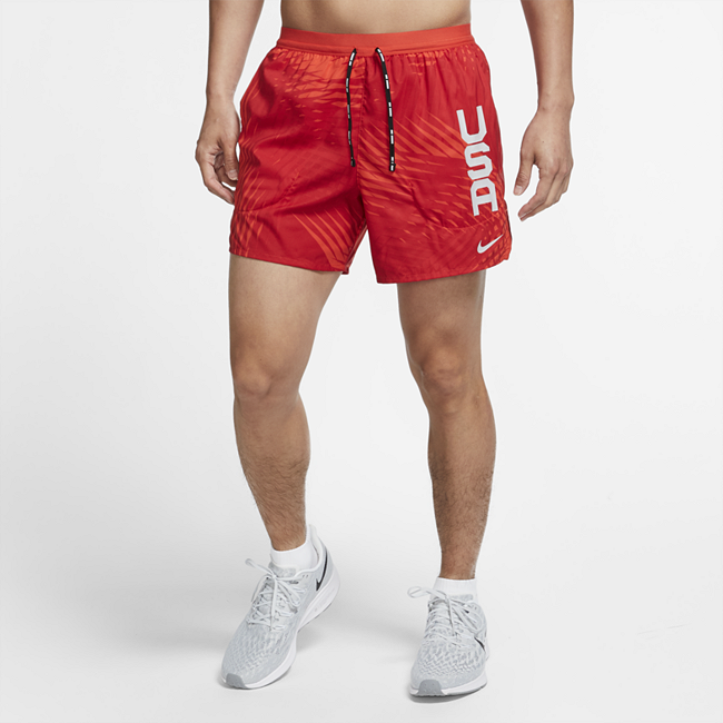 фото Мужские беговые шорты nike team usa flex stride - красный
