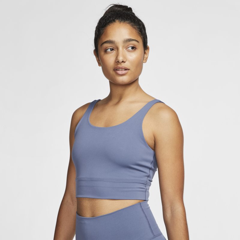 Crop top Infinalon Nike Yoga Luxe pour Femme - Bleu