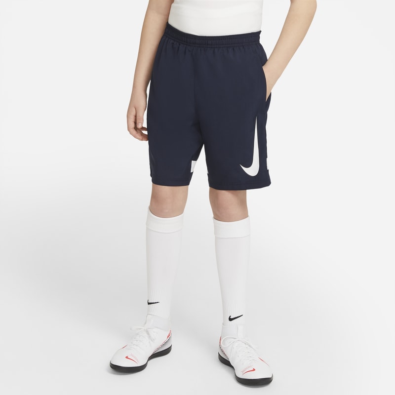 Nike Dri-FIT Academy Older Kids' Graphic Football Shorts - Blue
