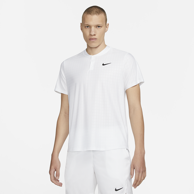 фото Мужская теннисная рубашка-поло nikecourt dri-fit advantage - белый