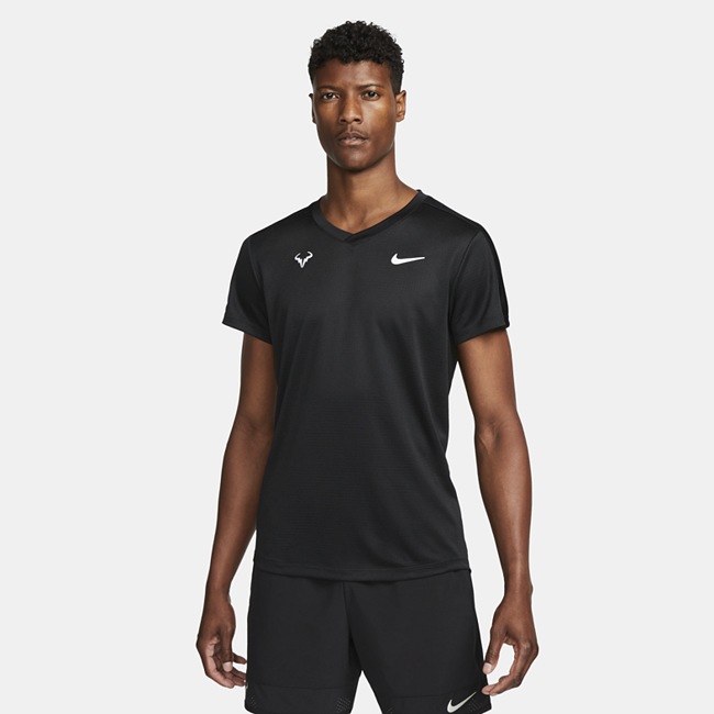 фото Мужская теннисная футболка с коротким рукавом rafa challenger - черный