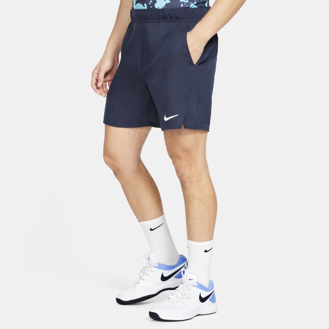 Shop Nike Men's Court Dri-fit Victory 7" Tennis Shorts In Blue