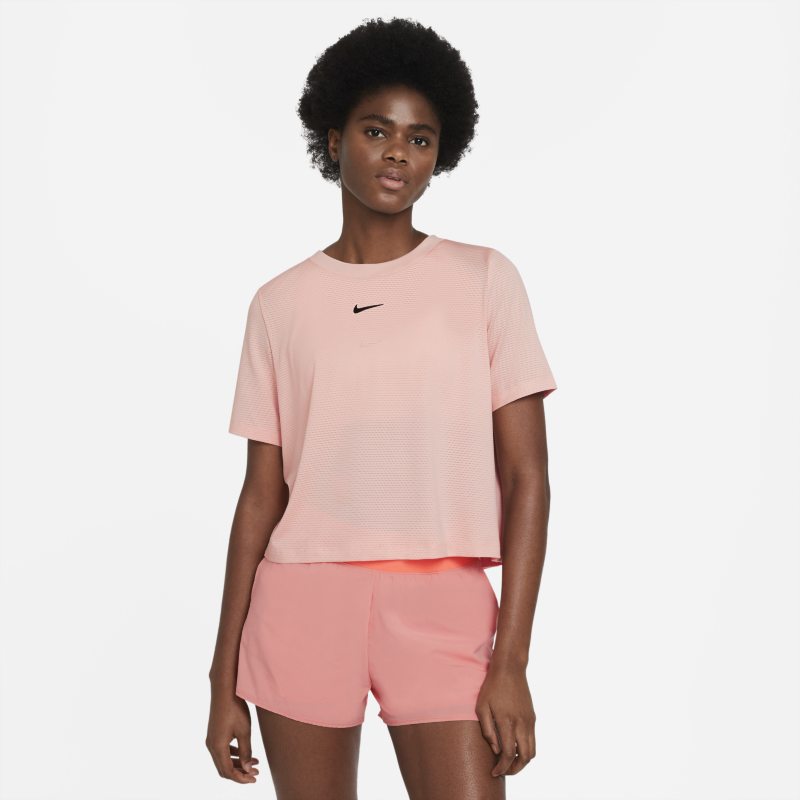 Kortärmad tenniströja NikeCourt Advantage för kvinnor - Orange