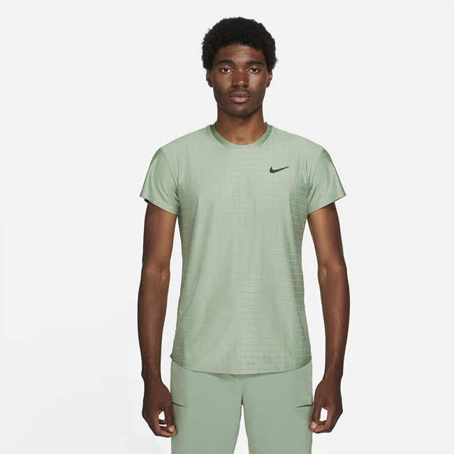 фото Мужская теннисная футболка nikecourt dri-fit advantage - зеленый