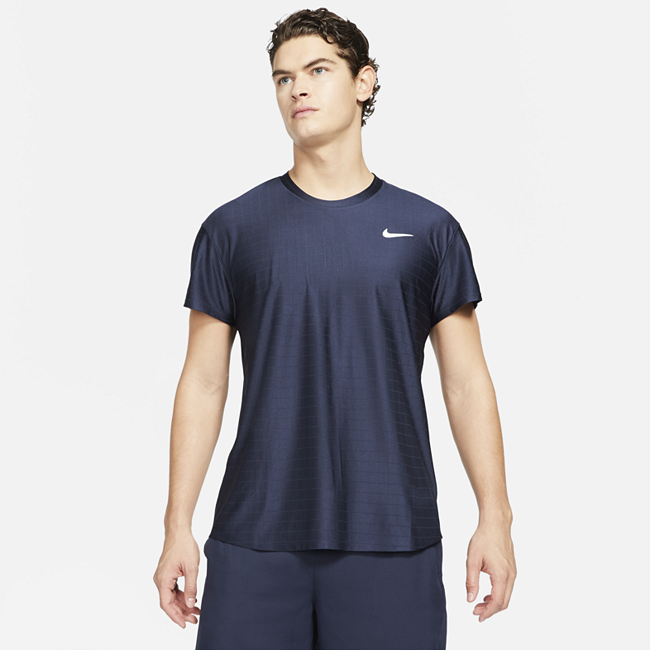 фото Мужская теннисная футболка nikecourt dri-fit advantage - синий