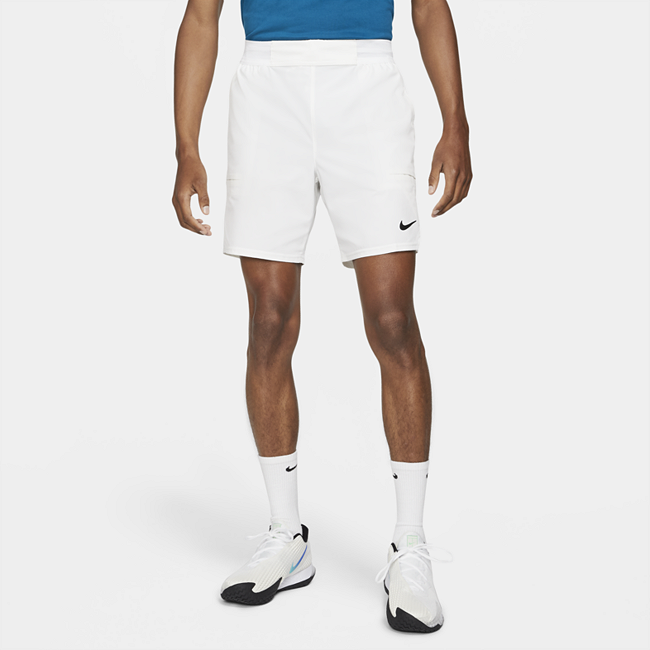 фото Мужские теннисные шорты nikecourt dri-fit advantage 18 см - белый