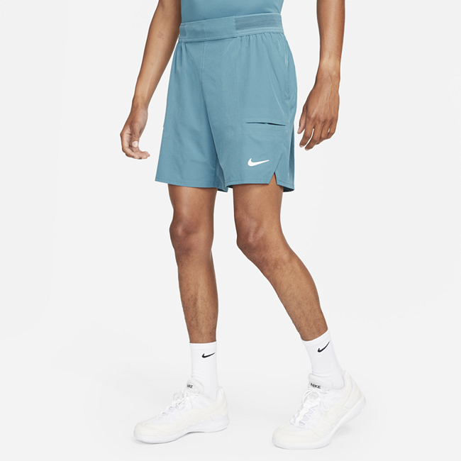 фото Мужские теннисные шорты nikecourt dri-fit advantage 18 см - синий