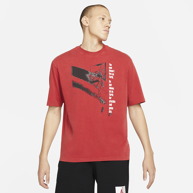 фото Мужская футболка с коротким рукавом jordan flight graphic - красный