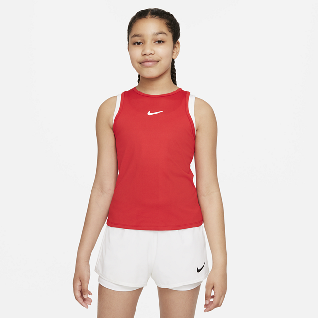 фото Теннисная майка для девочек школьного возраста nikecourt dri-fit victory - красный