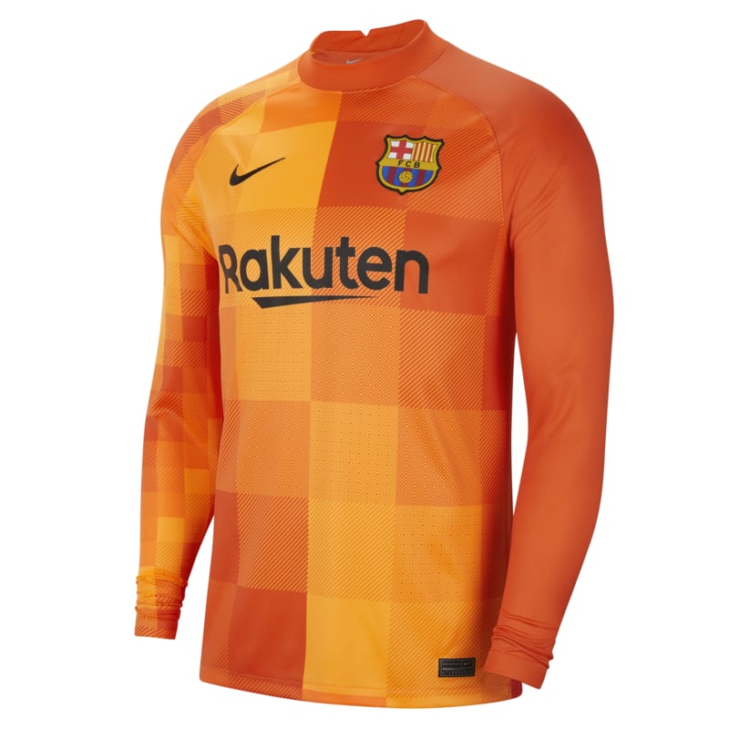 F.C. Barcelona 2021/22 Stadium Goalkeeper Men's Long-Sleeve Football Shirt - Orange
