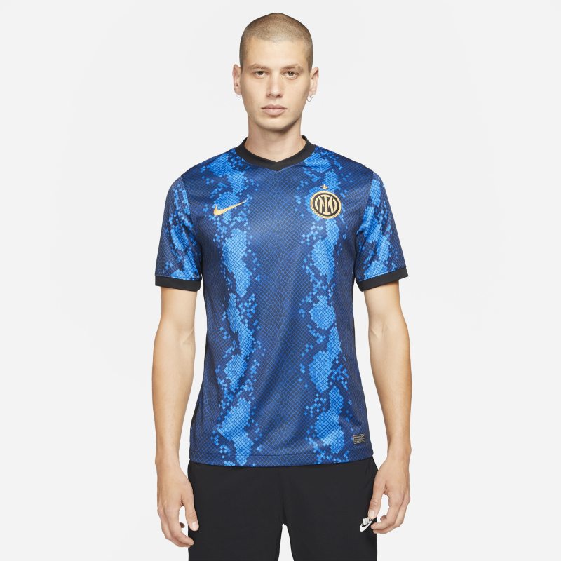 Męska koszulka piłkarska Nike Dri-FIT Inter Mediolan 2021/22 Stadium (wersja domowa) - Niebieski
