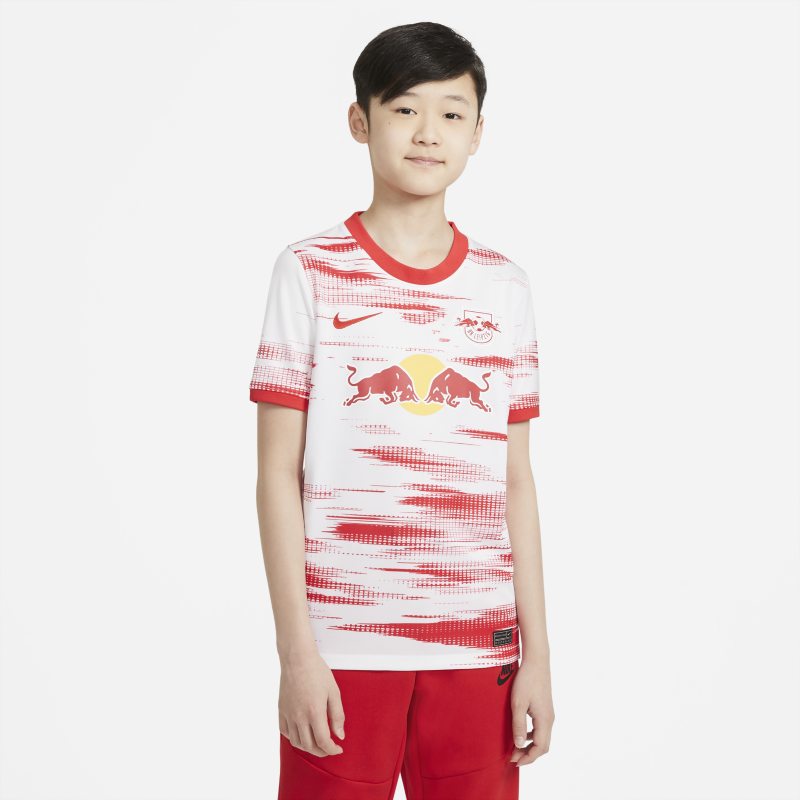 Koszulka piłkarska dla dużych dzieci RB Leipzig 2021/22 Stadium (wersja domowa) - Biel