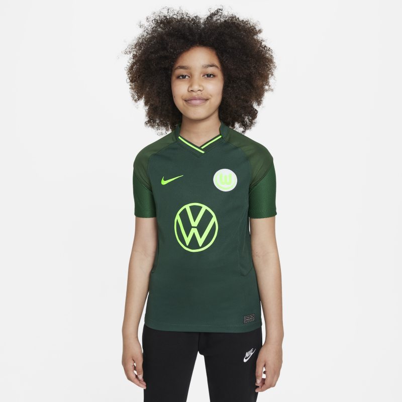 VfL Wolfsburg 2021/22 Stadium Away Older Kids' Football Shirt - Green