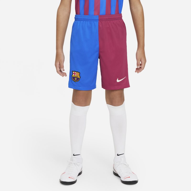 F.C. Barcelona 2021/22 Stadium Home/Away Older Kids' Football Shorts - Blue