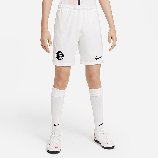 фото Футбольные шорты для школьников nike dri-fit из выездной формы фк «пари сен-жермен» 2021/22 stadium - белый