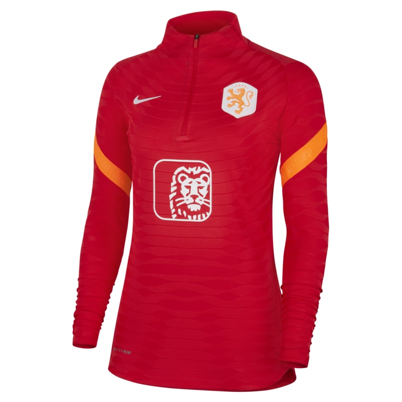 Damska treningowa koszulka piłkarska Nike Dri-FIT Holandia Strike - Czerwony