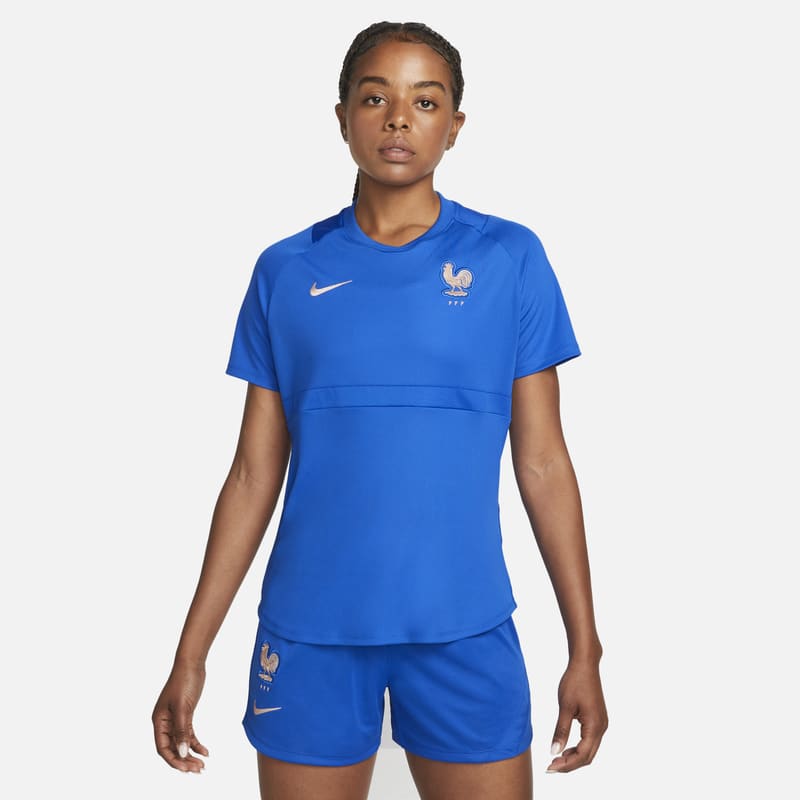 Kortärmad fotbollströja FFF Academy Pro Nike för kvinnor - Blå