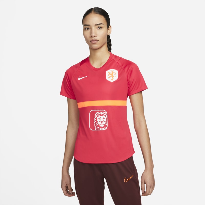 Kortärmad fotbollströja Netherlands Academy Pro Nike Dri-FIT för kvinnor - Röd