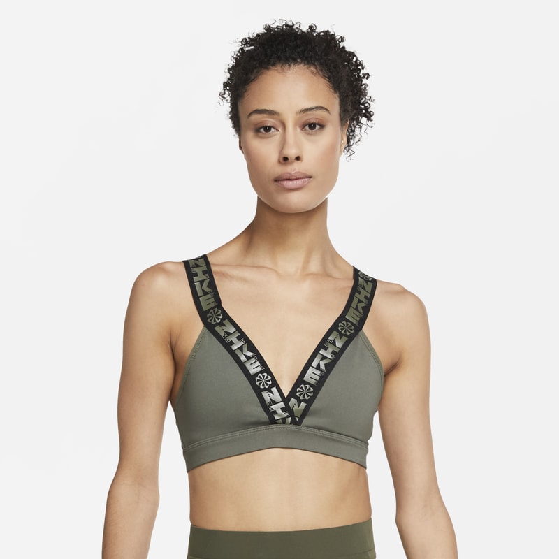 Nike Indy Icon Clash Women's Light-Support Padded Plunging Sports Bra - Green