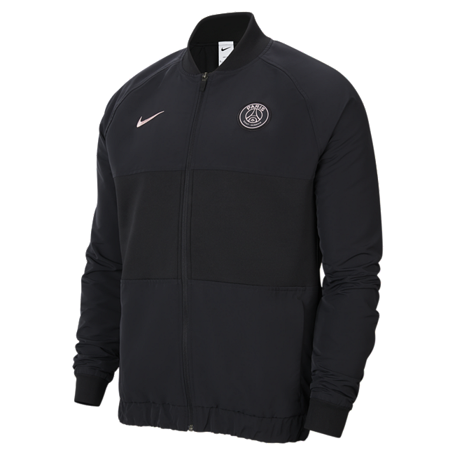 фото Мужская футбольная куртка с молнией во всю длину nike dri-fit paris saint-germain - черный