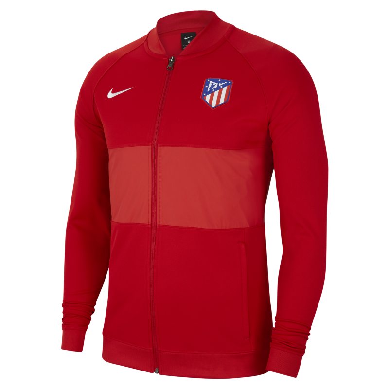 Męska dresowa bluza piłkarska z zamkiem na całej długości Atlético Madryt - Czerwony