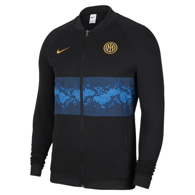фото Мужская футбольная куртка с молнией во всю длину inter milan - черный