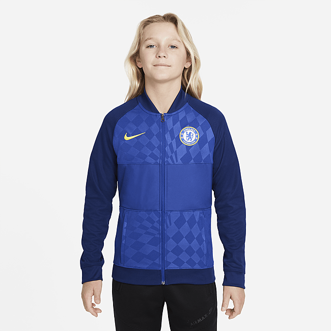 фото Футбольная куртка для школьников с молнией во всю длину chelsea fc - синий