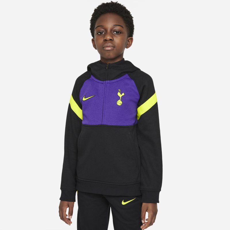 Tottenham Hotspur Older Kids' Nike Dri-FIT 1/2-Zip Football Hoodie - Black