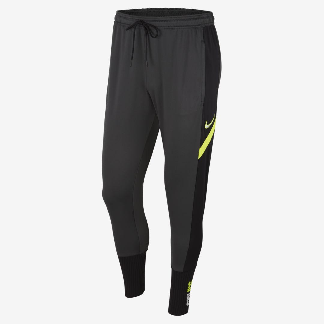 Nike Tottenham Hotspur Men's Cuffed Knit Soccer Pants In Dark Smoke Grey,black,lemon Venom,medium Silver