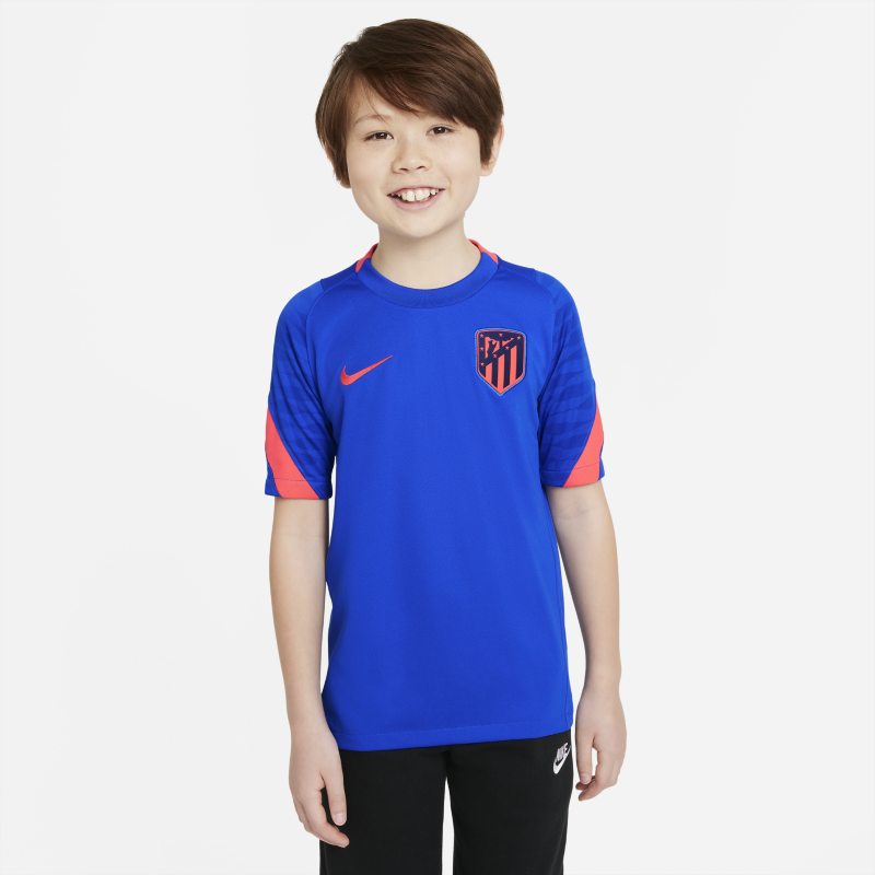 Koszulka piłkarska z krótkim rękawem dla dużych dzieci Nike Dri-FIT Atlético Madryt Strike - Niebieski
