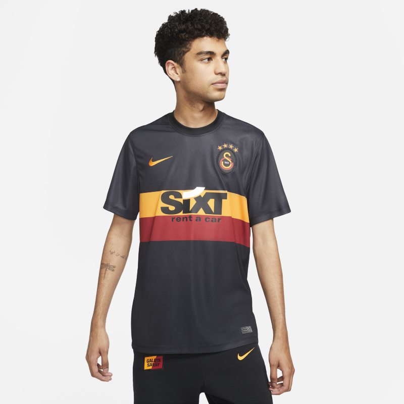Męska koszulka piłkarska z krótkim rękawem Nike Dri-FIT Galatasaray (wersja wyjazdowa) - Czerń