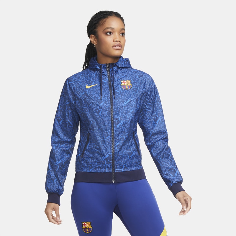 Jacka FC Barcelona Windrunner för kvinnor - Blå