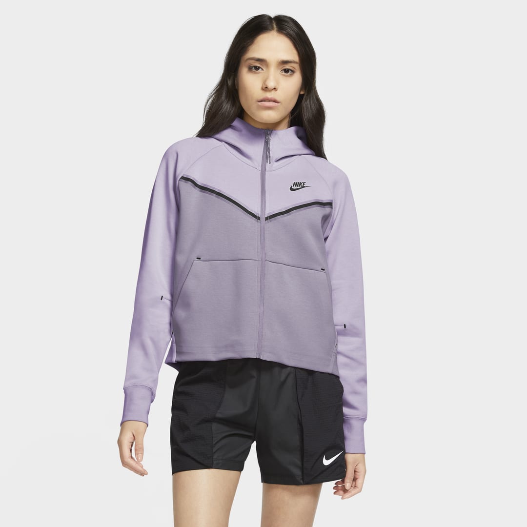 Nike Sportswear Tech Fleece Windrunner Women's Full-zip Hoodie In Infinite Lilac,violet Haze,black