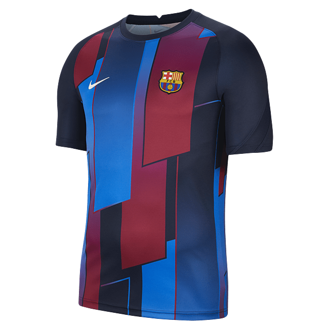 фото Мужская предматчевая игровая футболка с коротким рукавом fc barcelona - синий
