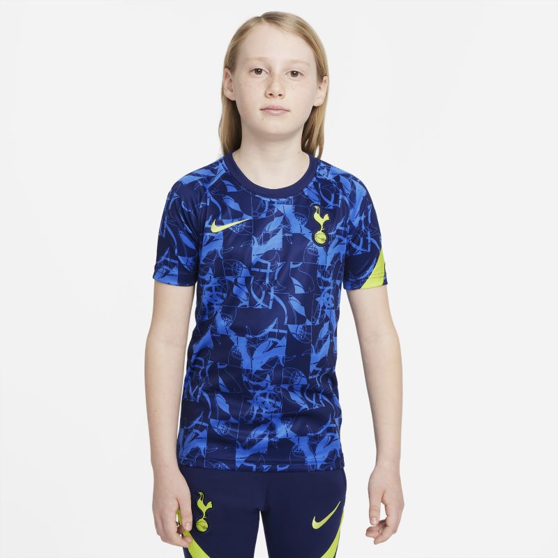 Tottenham Hotspur Older Kids' Pre-Match Short-Sleeve Football Top - Blue