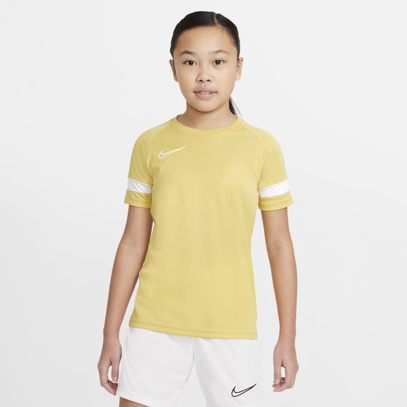 Koszulka piłkarska z krótkim rękawem dla dużych dzieci Nike Dri-FIT Academy - Żółć