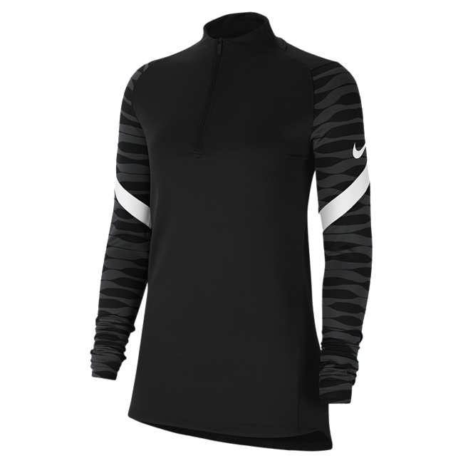 фото Женская футболка для футбольного тренинга с молнией 1/4 nike dri-fit strike - черный