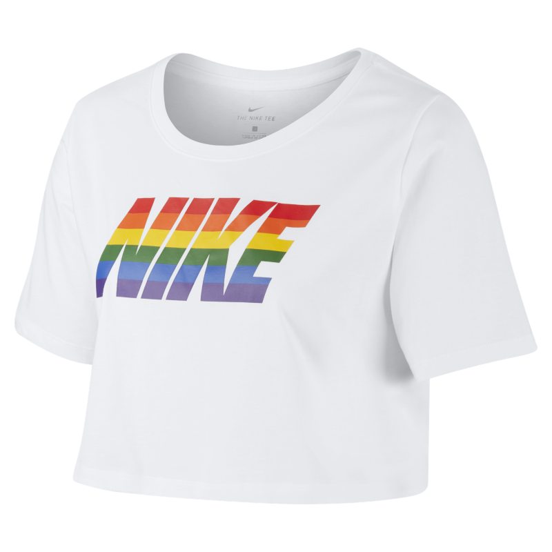 T-shirt damski o skróconym kroju Nike Sportswear BETRUE (duże rozmiary) - Biel
